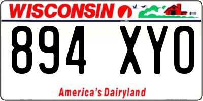 WI license plate 894XYO
