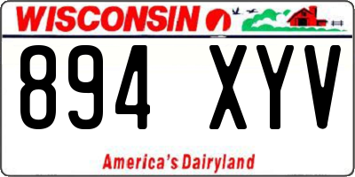 WI license plate 894XYV