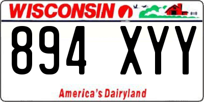 WI license plate 894XYY