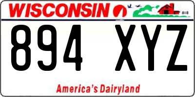 WI license plate 894XYZ
