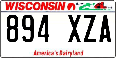 WI license plate 894XZA