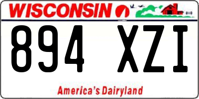WI license plate 894XZI