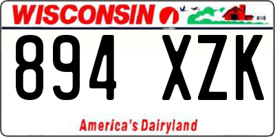 WI license plate 894XZK