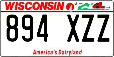 WI license plate 894XZZ