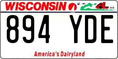 WI license plate 894YDE