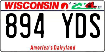 WI license plate 894YDS