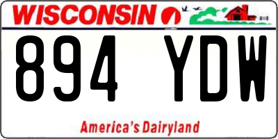WI license plate 894YDW