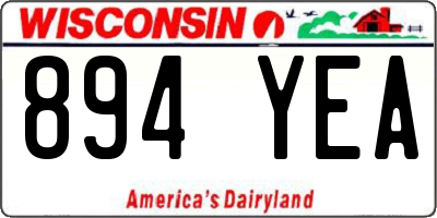 WI license plate 894YEA