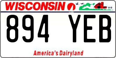 WI license plate 894YEB