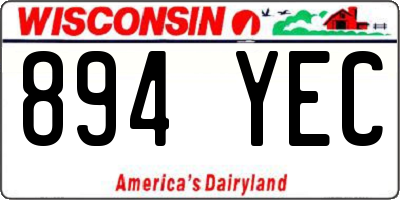 WI license plate 894YEC