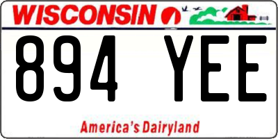 WI license plate 894YEE