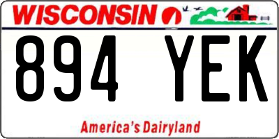 WI license plate 894YEK