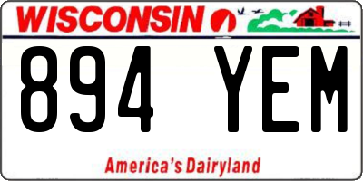 WI license plate 894YEM