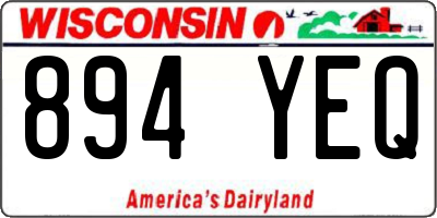 WI license plate 894YEQ