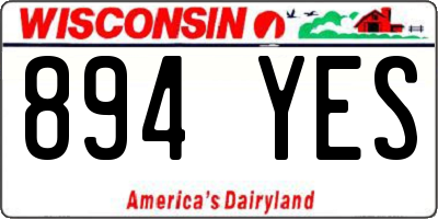 WI license plate 894YES