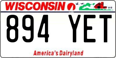 WI license plate 894YET