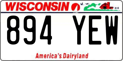 WI license plate 894YEW
