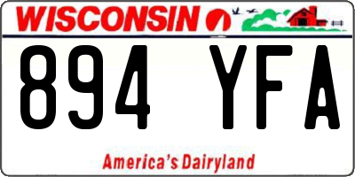 WI license plate 894YFA
