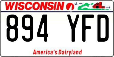 WI license plate 894YFD