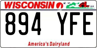 WI license plate 894YFE