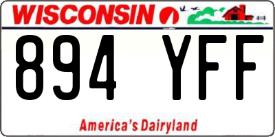 WI license plate 894YFF