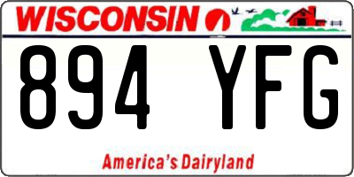 WI license plate 894YFG