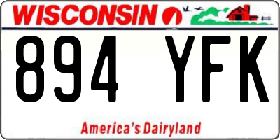 WI license plate 894YFK
