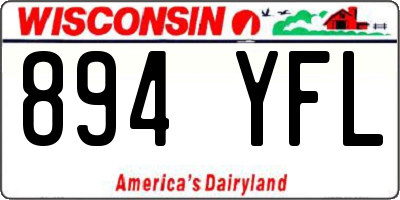 WI license plate 894YFL