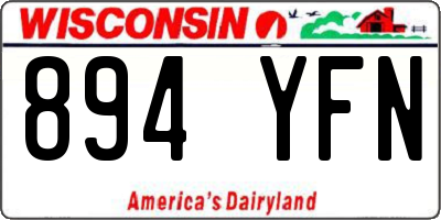 WI license plate 894YFN