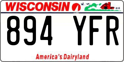 WI license plate 894YFR