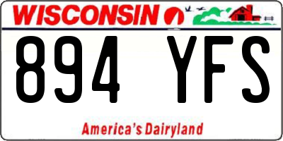 WI license plate 894YFS