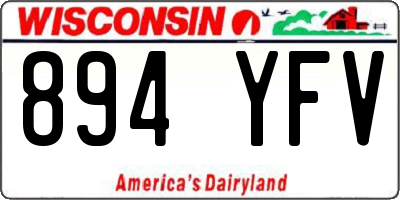 WI license plate 894YFV