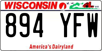 WI license plate 894YFW