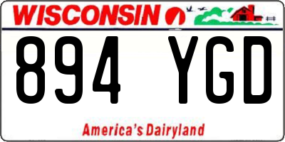 WI license plate 894YGD