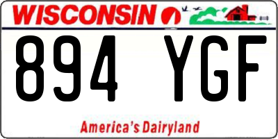 WI license plate 894YGF