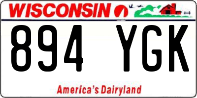 WI license plate 894YGK