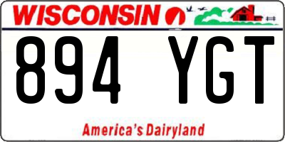 WI license plate 894YGT