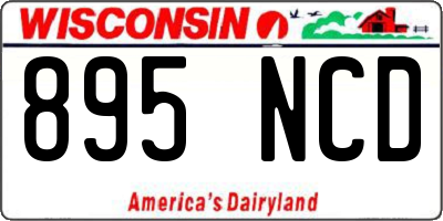 WI license plate 895NCD