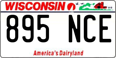 WI license plate 895NCE
