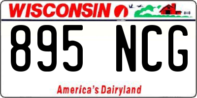 WI license plate 895NCG
