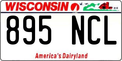 WI license plate 895NCL