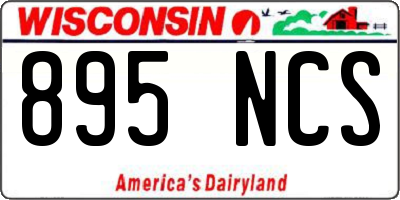 WI license plate 895NCS