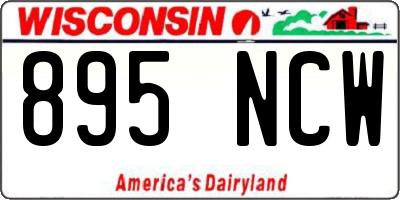 WI license plate 895NCW