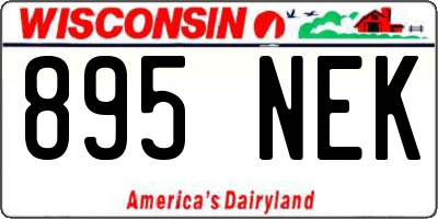 WI license plate 895NEK