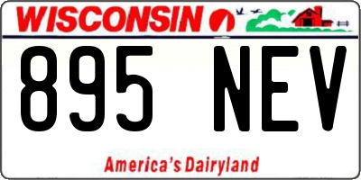 WI license plate 895NEV