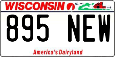 WI license plate 895NEW
