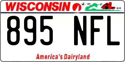 WI license plate 895NFL