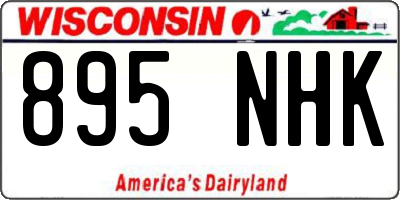 WI license plate 895NHK