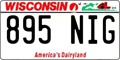 WI license plate 895NIG