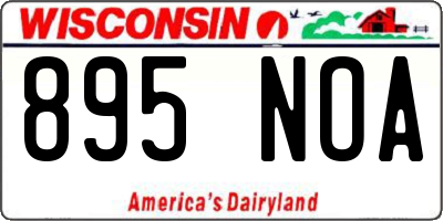 WI license plate 895NOA